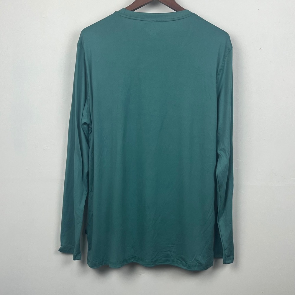 Perry Ellis Portfolio Mens XL Teal Green Long Sleeve Crew Neck Shirt MM591/BK/RT